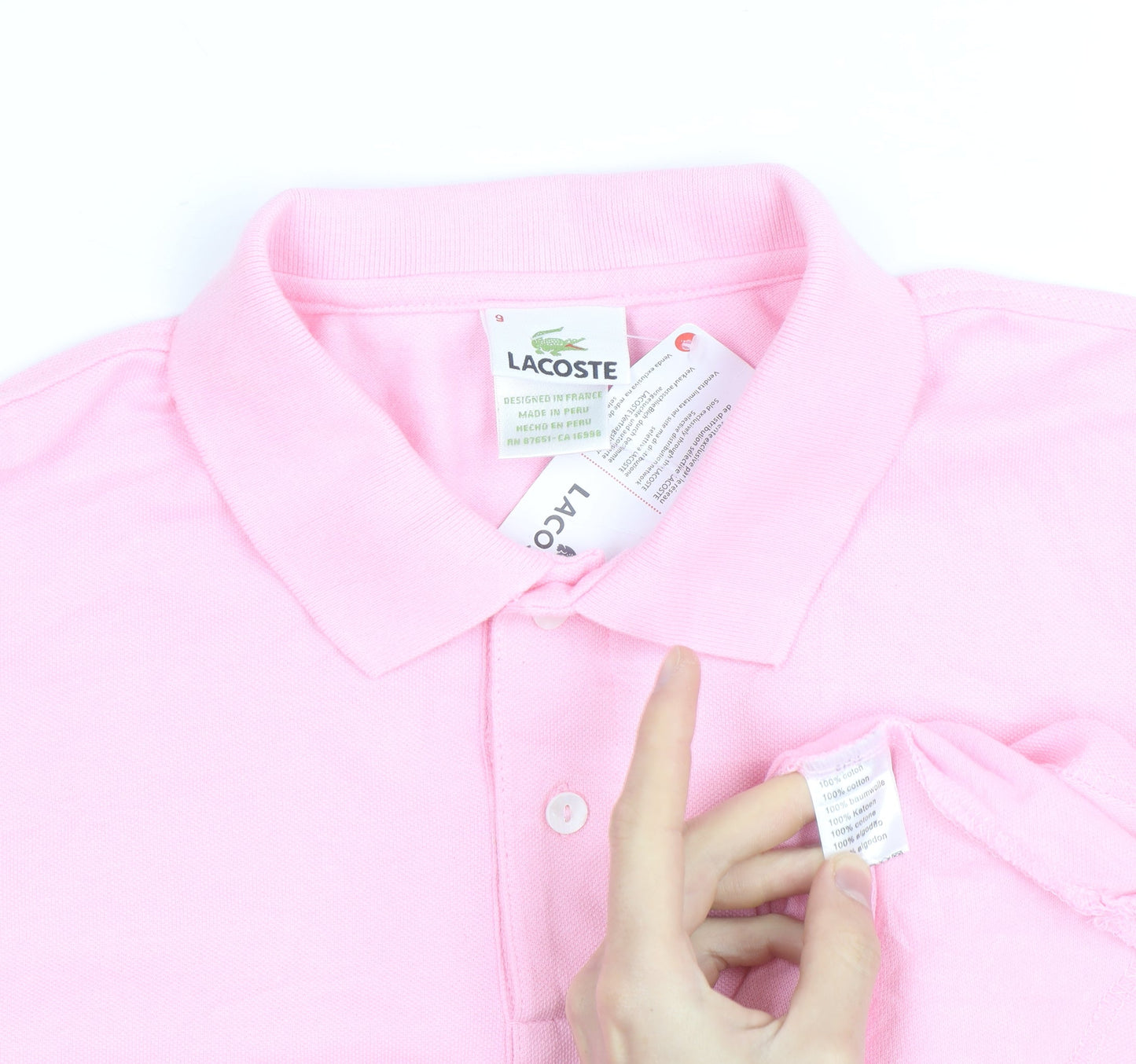 Lacoste Men’s Pink Cotton Polo Shirt Size 10XL Classic Fit