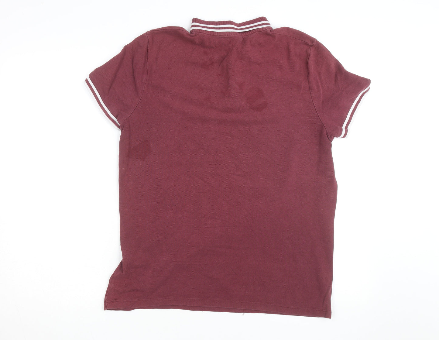 ASOS Men’s Red Cotton Polo Shirt Size L Collared Short Sleeve