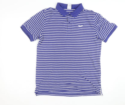 Nike Men's Blue Striped Polo Shirt Size M Regular Fit
