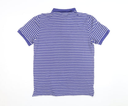 Nike Men's Blue Striped Polo Shirt Size M Regular Fit