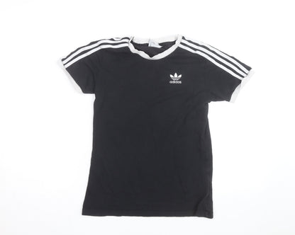 Adidas Womens Black Short Sleeve Cotton Adidas Originals T-Shirt Size 8