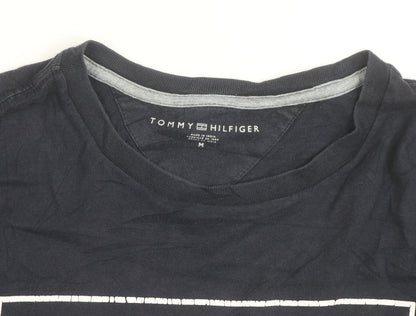 Tommy Hilfiger Men Blue Long Sleeve Crew Neck Cotton Top Size M