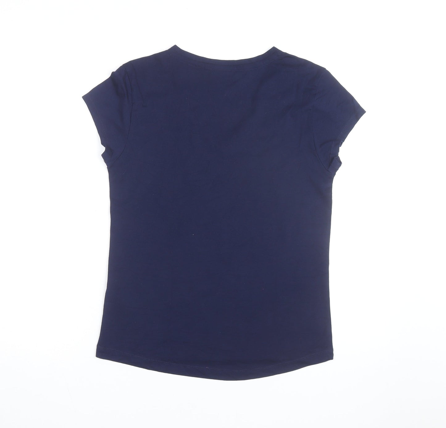 LA Gear Women's Blue V-Neck Cotton Blend T-Shirt UK 12