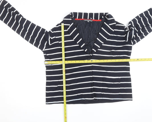 Laura Ashley Women’s Navy Striped Cotton Jersey Blazer UK 18
