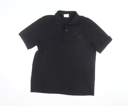 Slazenger Men's Black Polo Shirt Size L Classic Fit