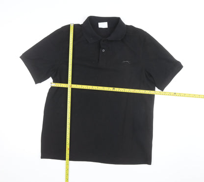 Slazenger Men's Black Polo Shirt Size L Classic Fit