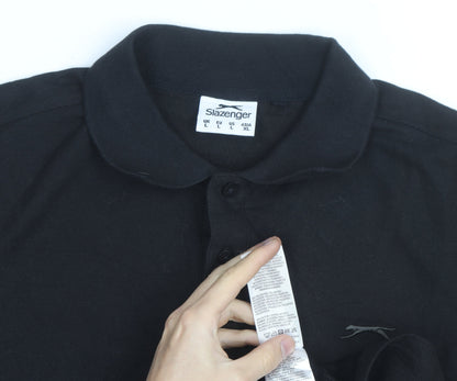 Slazenger Men's Black Polo Shirt Size L Classic Fit