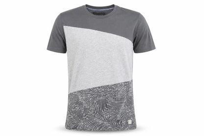 Serge Denimes Mens Grey Colourblock Graphic Print Cotton T-Shirt XL
