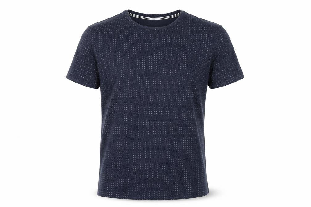 Hammond & Co. Men’s Navy Polka Dot Crew Neck Cotton T-Shirt Medium