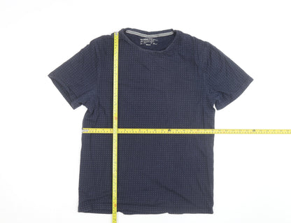 Hammond & Co. Men’s Navy Polka Dot Crew Neck Cotton T-Shirt Medium