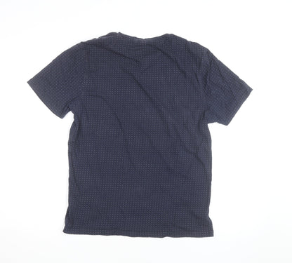 Hammond & Co. Men’s Navy Polka Dot Crew Neck Cotton T-Shirt Medium