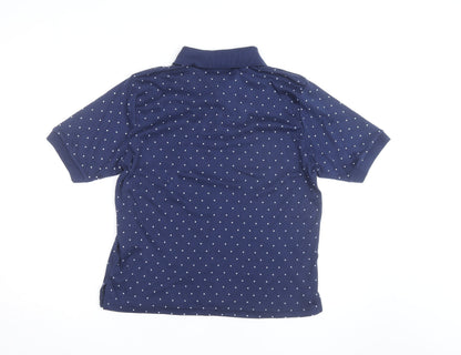 Beaumonde Womens Blue Polka Dot Collared Polo Shirt Size 18