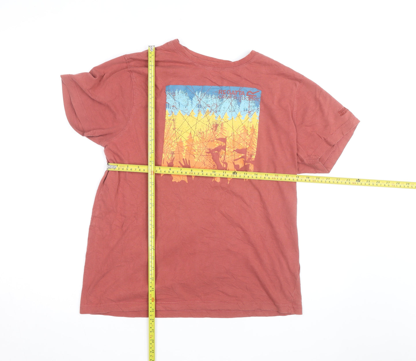 Regatta Mens Brown Graphic Outdoor Crew Neck Cotton T-Shirt Size L
