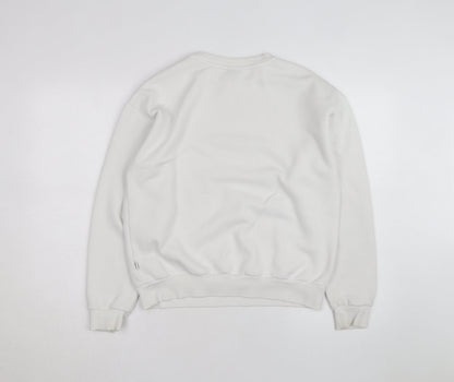 Puma Men's White Crew Neck Logo Sweatshirt M Regular Fit