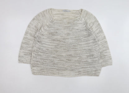 Emreco Women Beige Chunky Knit Pullover Jumper Size 18