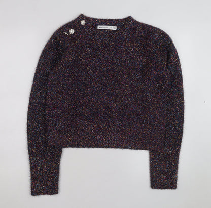 Warehouse Women Multicoloured M Pullover Jumper with Jewel Buttons