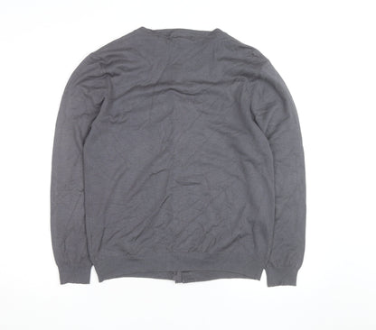 Reflect Grey Rhinestone Crew Neck L Cardigan Knit Jumper