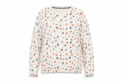 Faithful & True Women’s Beige Floral Cotton Knit Pullover Jumper L