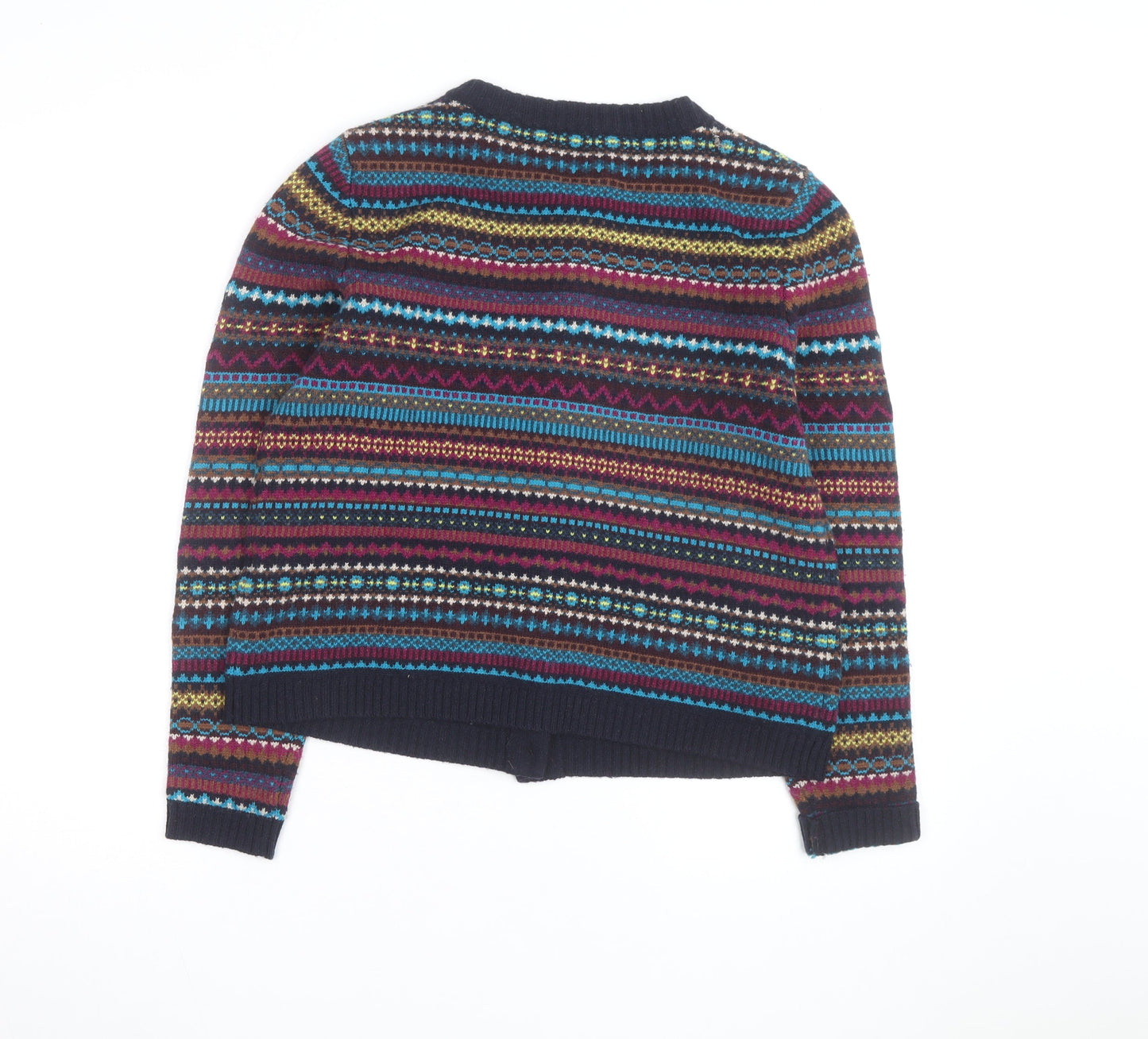 Seasalt Cornwall Women's Multicoloured Wool Fair Isle Cardigan Size 14