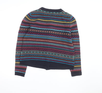 Seasalt Cornwall Women's Multicoloured Wool Fair Isle Cardigan Size 14