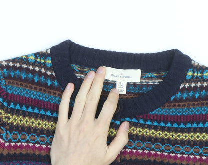Seasalt Cornwall Women's Multicoloured Wool Fair Isle Cardigan Size 14