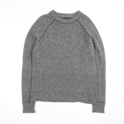 Fat Face Mens Grey Wool Blend Chunky Knit Crew Neck Jumper Size M