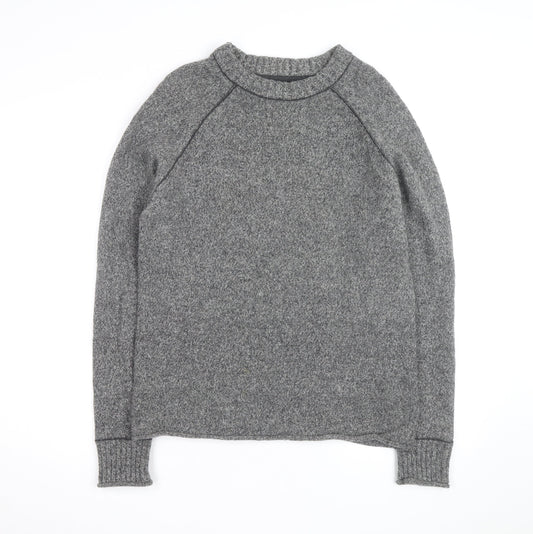 Fat Face Mens Grey Wool Blend Chunky Knit Crew Neck Jumper Size M