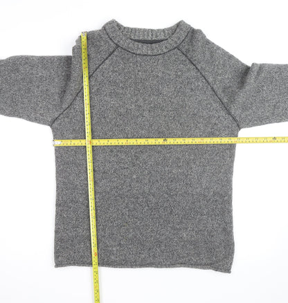 Fat Face Mens Grey Wool Blend Chunky Knit Crew Neck Jumper Size M