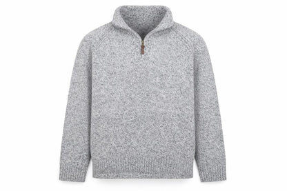 Tu Men's Grey XL 1/2 Zip Chunky Knit High Neck Jumper