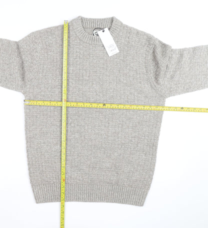 Next Men's Beige Knit Crew Neck Pullover Jumper Size M