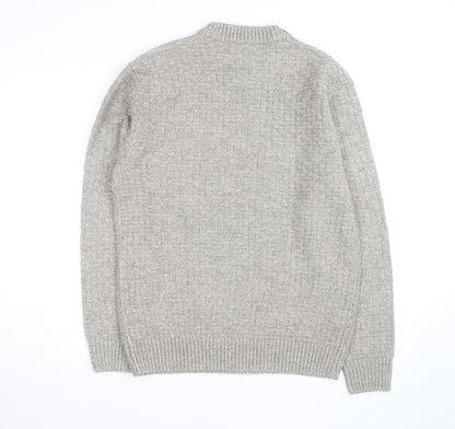 Next Men's Beige Knit Crew Neck Pullover Jumper Size M