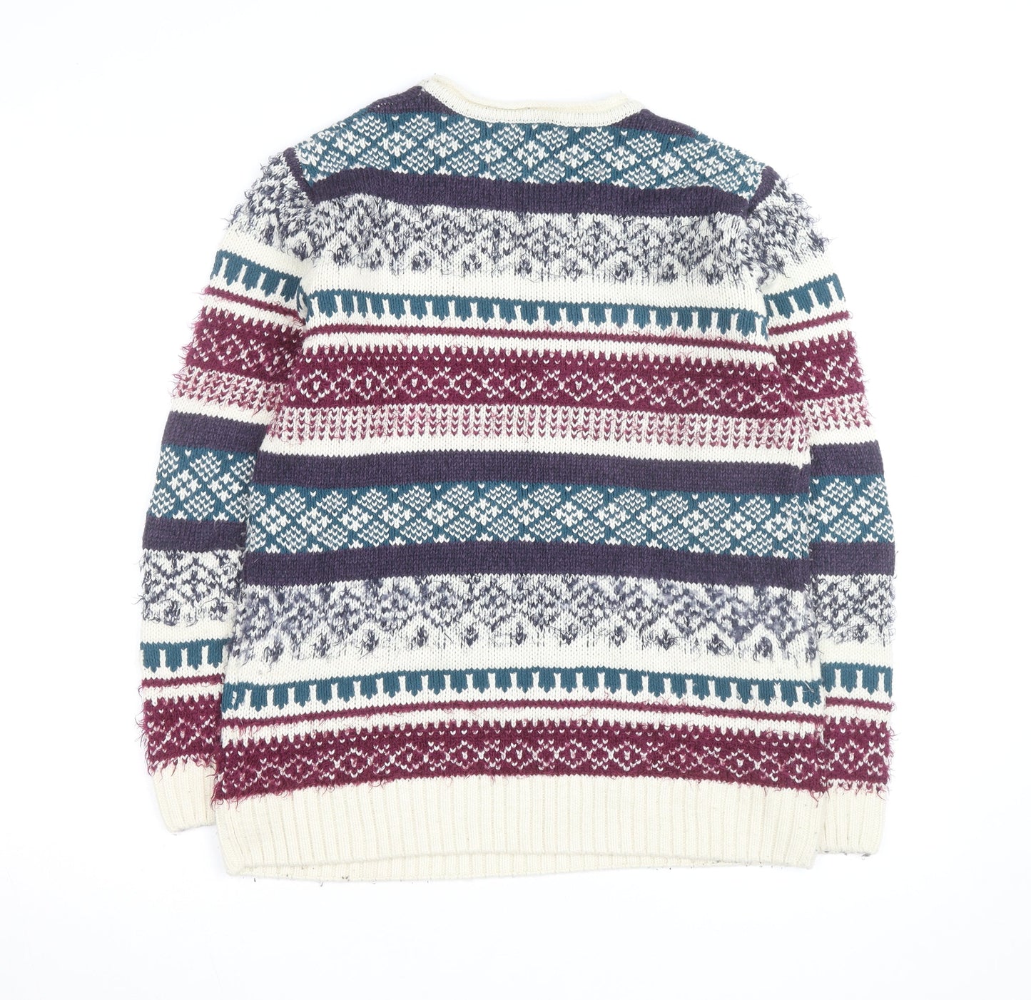 Country Rose Men's Multicoloured Fair Isle Knit Jumper Size M