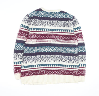 Country Rose Men's Multicoloured Fair Isle Knit Jumper Size M