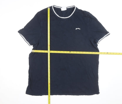 Slazenger Men's Blue XL Crew Neck Short Sleeve Cotton T-Shirt