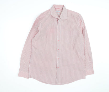 Taylor & Wright Men's Red Striped 16.5in Non-Iron Cotton Blend Shirt