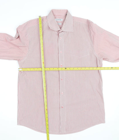 Taylor & Wright Men's Red Striped 16.5in Non-Iron Cotton Blend Shirt