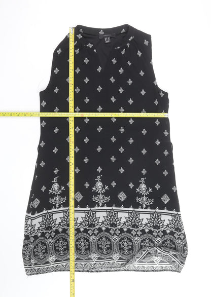 Atmosphere Women Black Viscose Sleeveless Shift Dress Size 12