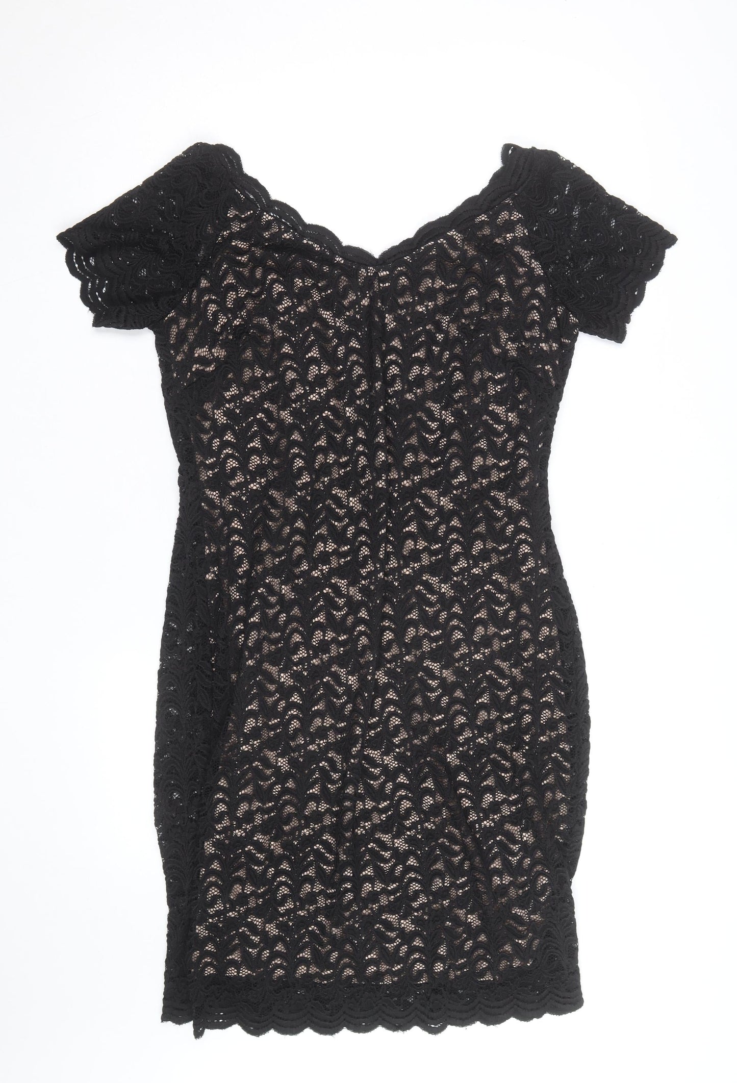 George Women’s Black Lace Bodycon Dress Size 16 Party Knee Length