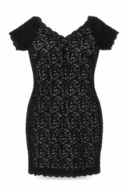 George Women’s Black Lace Bodycon Dress Size 16 Party Knee Length