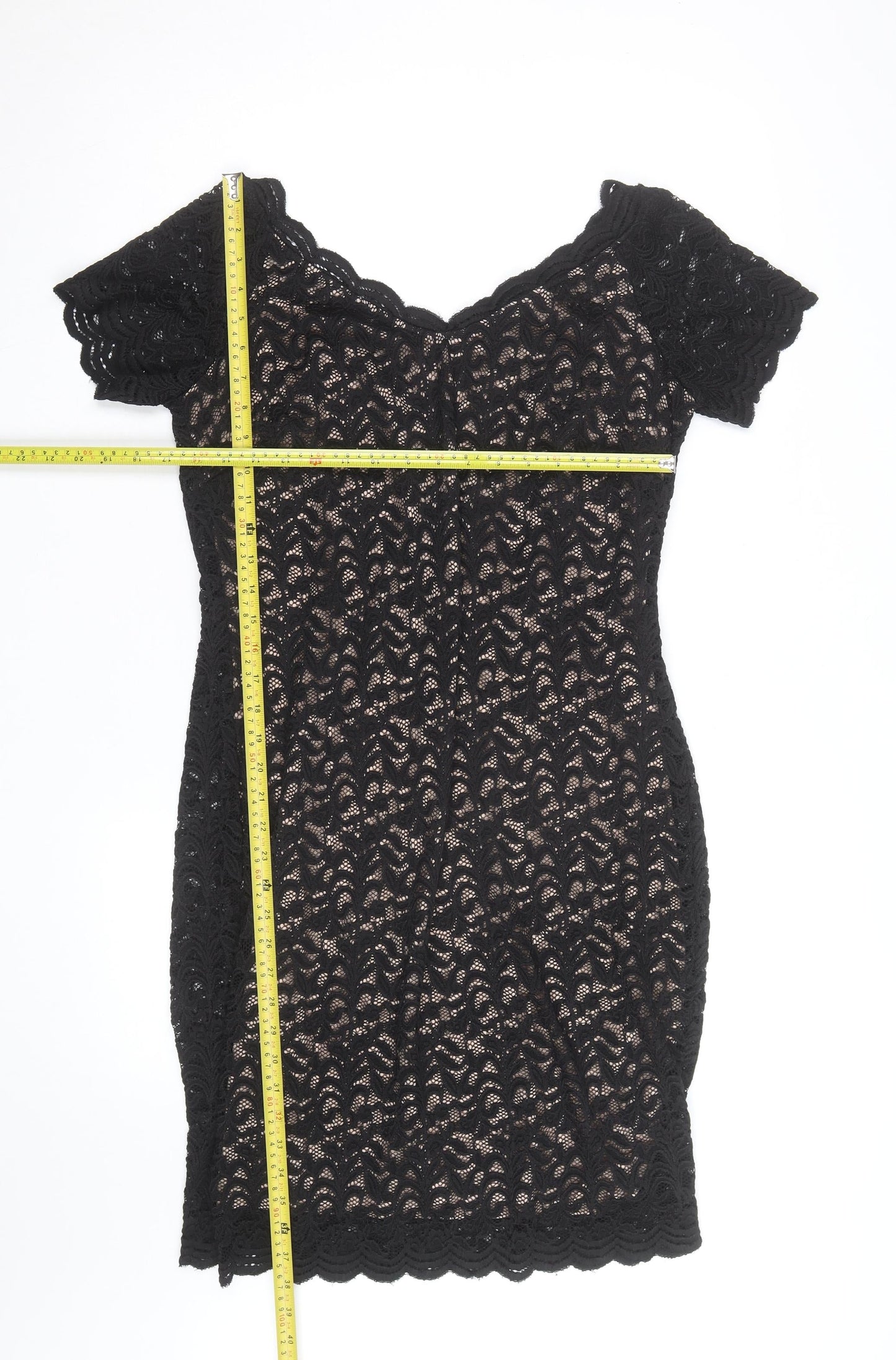 George Women’s Black Lace Bodycon Dress Size 16 Party Knee Length
