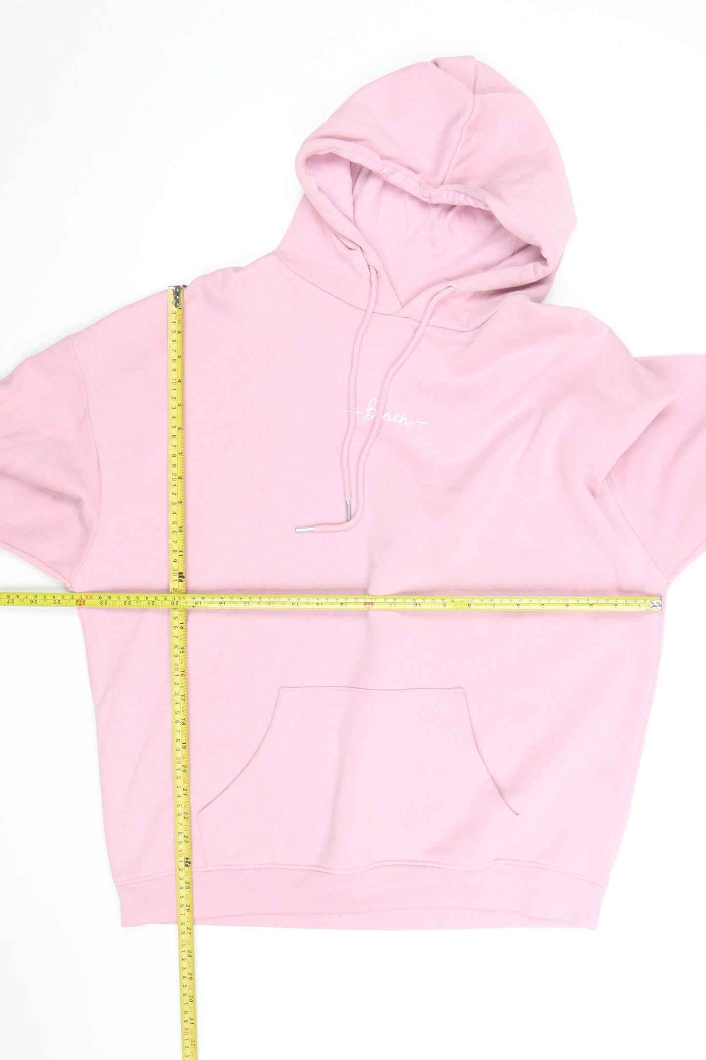 Bench Mens Pink Pullover Hoodie Size XL Cotton Blend Fleece Lined