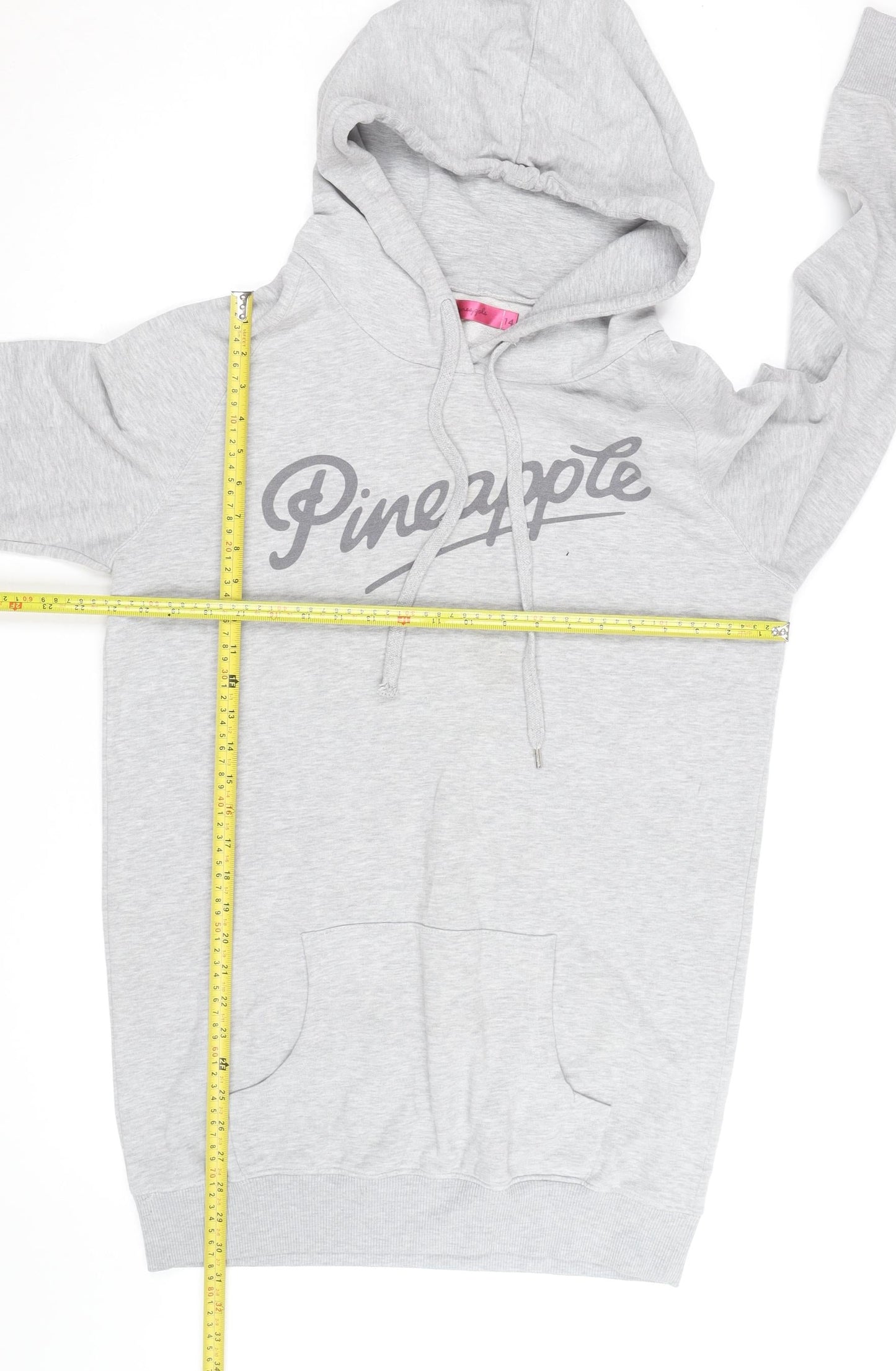 Pineapple Womens Grey Hooded Pullover Hoodie Size 14