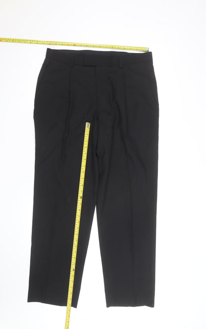 Marks and Spencer Men’s Black Regular Fit Dress Pants 34W 29L
