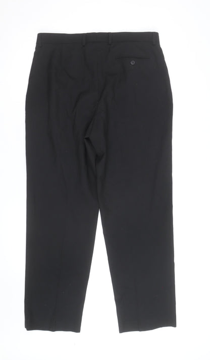 Marks and Spencer Men’s Black Regular Fit Dress Pants 34W 29L