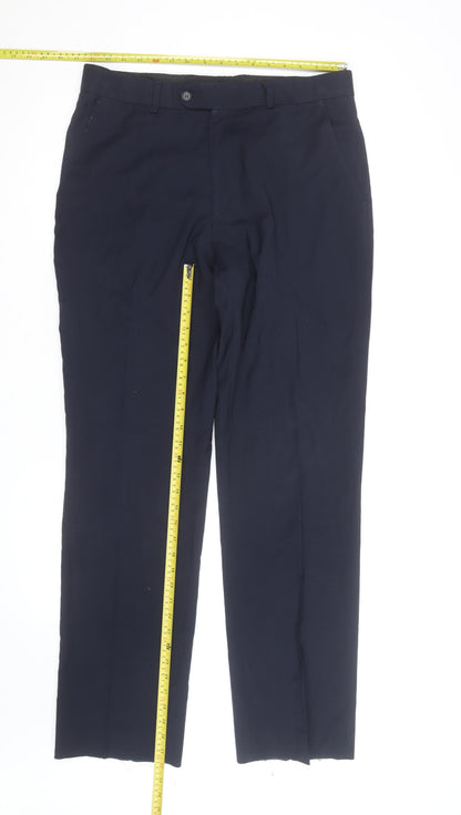 J. Banks Men's Navy Regular Fit Dress Pants 34x30