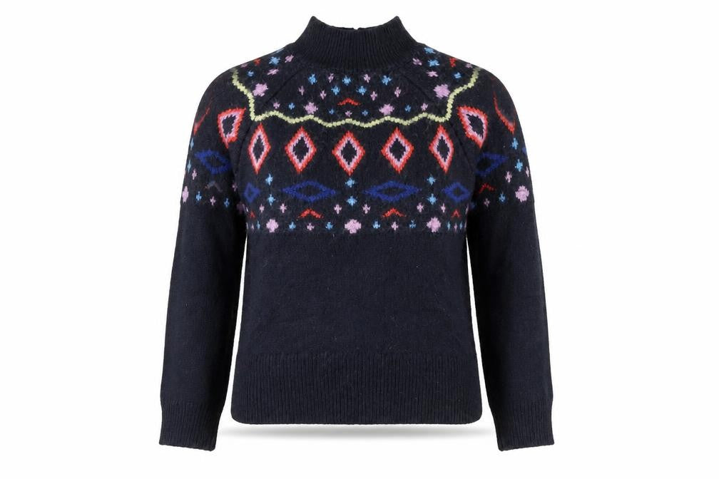 Marks and Spencer Women’s Blue Fair Isle Wool Jumper Size S