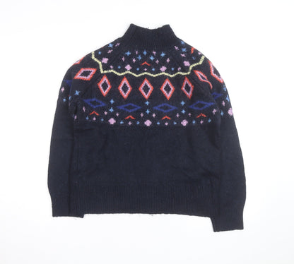 Marks and Spencer Women’s Blue Fair Isle Wool Jumper Size S