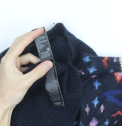 Marks and Spencer Women’s Blue Fair Isle Wool Jumper Size S