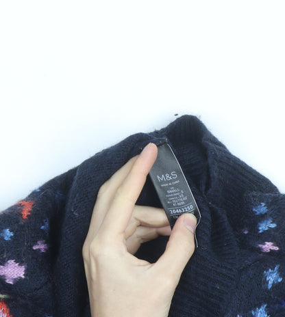 Marks and Spencer Women’s Blue Fair Isle Wool Jumper Size S