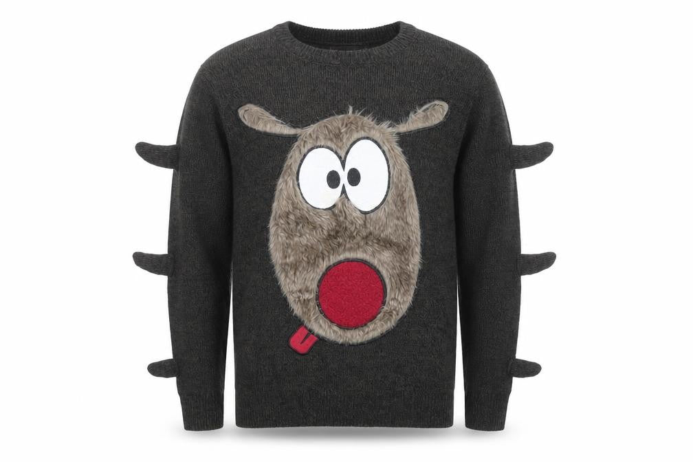 Next Men's Brown Reindeer Christmas Jumper M Crew Neck Pullover